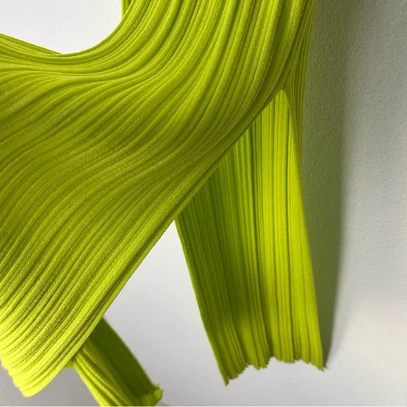 Zara Lime Green Cutout Midi Dress Size S - Picture 4 of 5